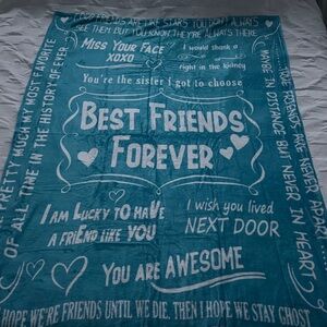 Best Friends Forever Blue Throw Blanket